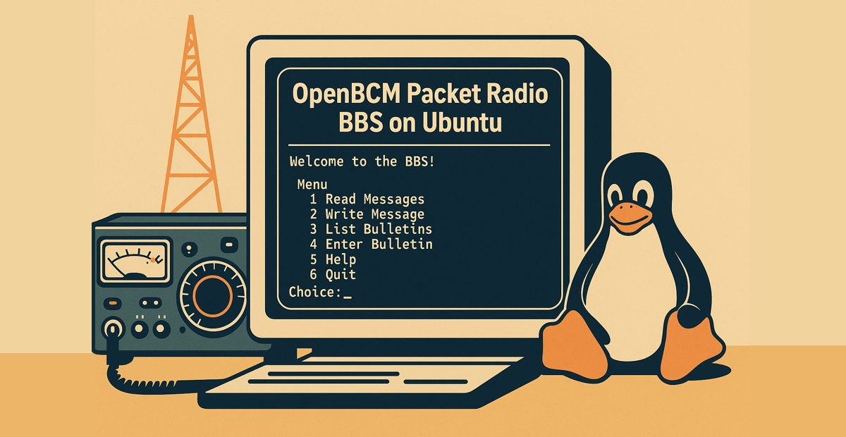 Linux penguin with OpenBCM APP window
